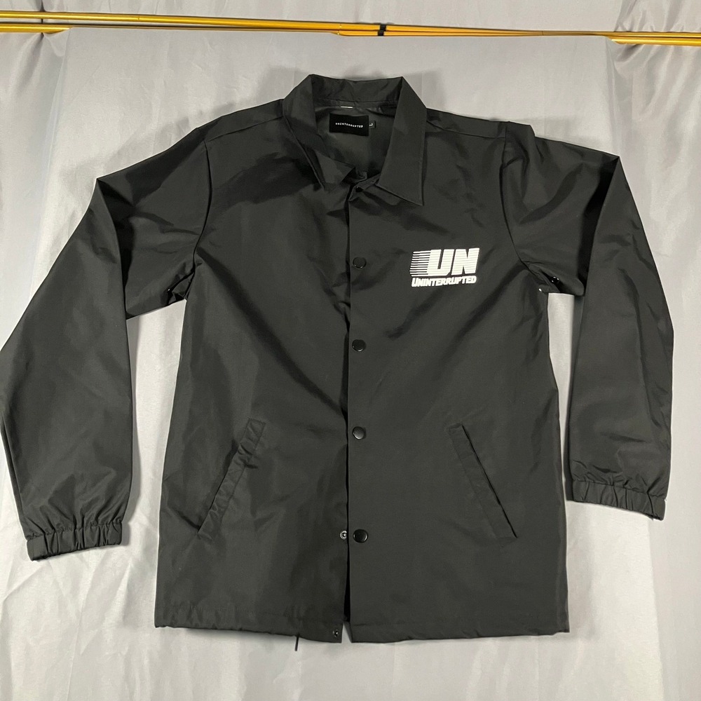 Uninterrupted LeBron James UN Logo Coaches Jacket Black Mens Large Windbreaker